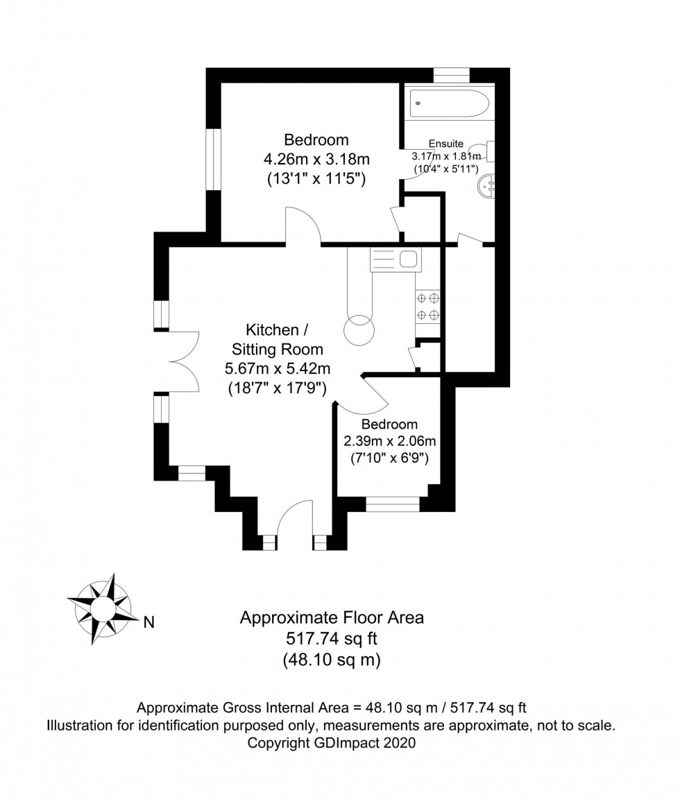 Floorplan for Hermitage Road, East Grinstead, RH19