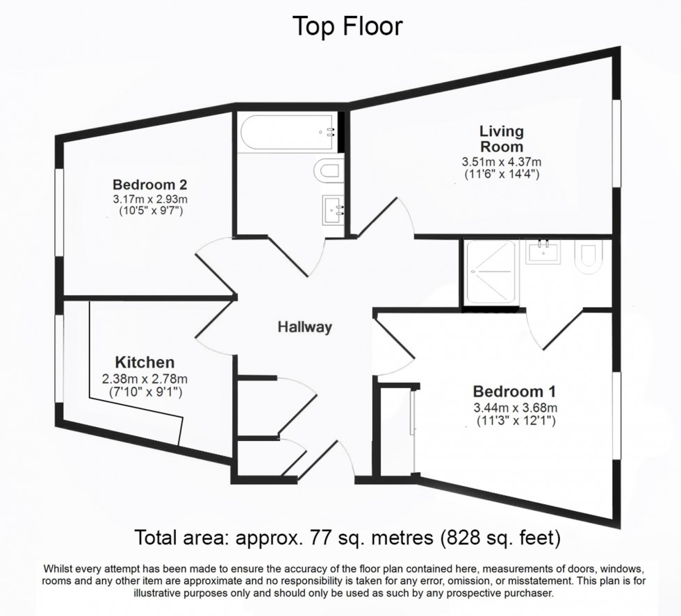 Floorplan for Tower Close, East Grinstead, RH19