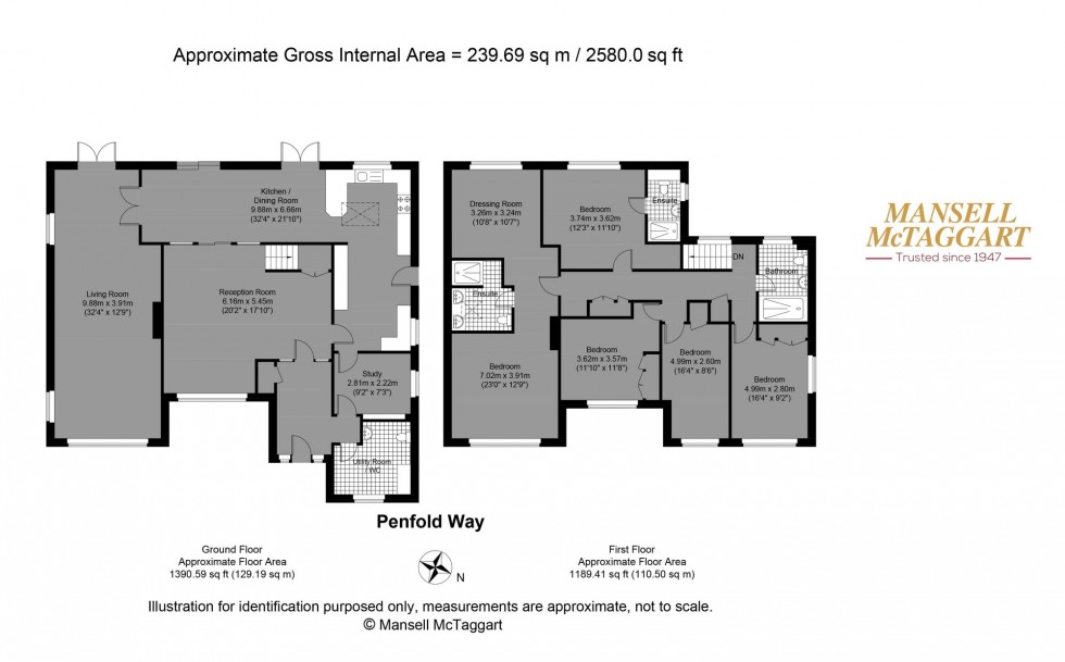 Floorplan for Penfold Way, Steyning, BN44