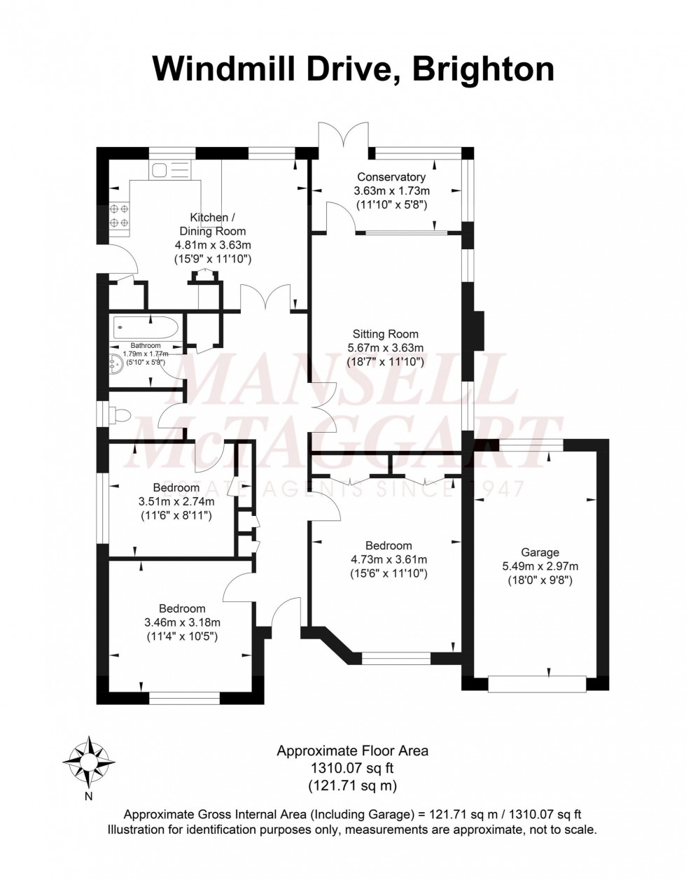 Floorplan for Windmill Drive, Brighton, BN1