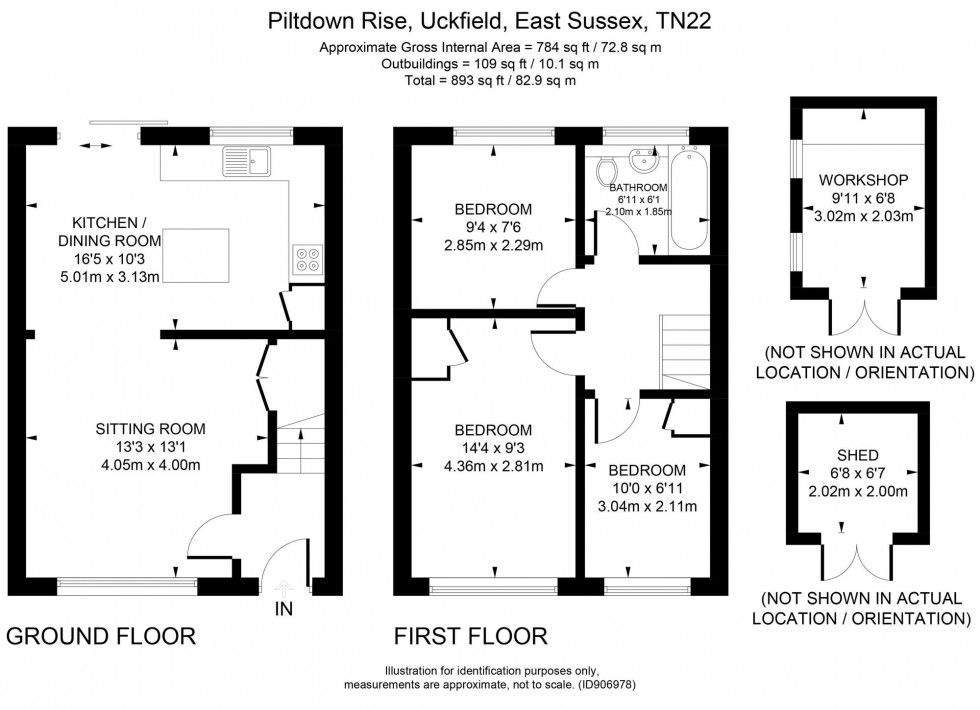 Floorplan for Piltdown Rise, Uckfield, TN22