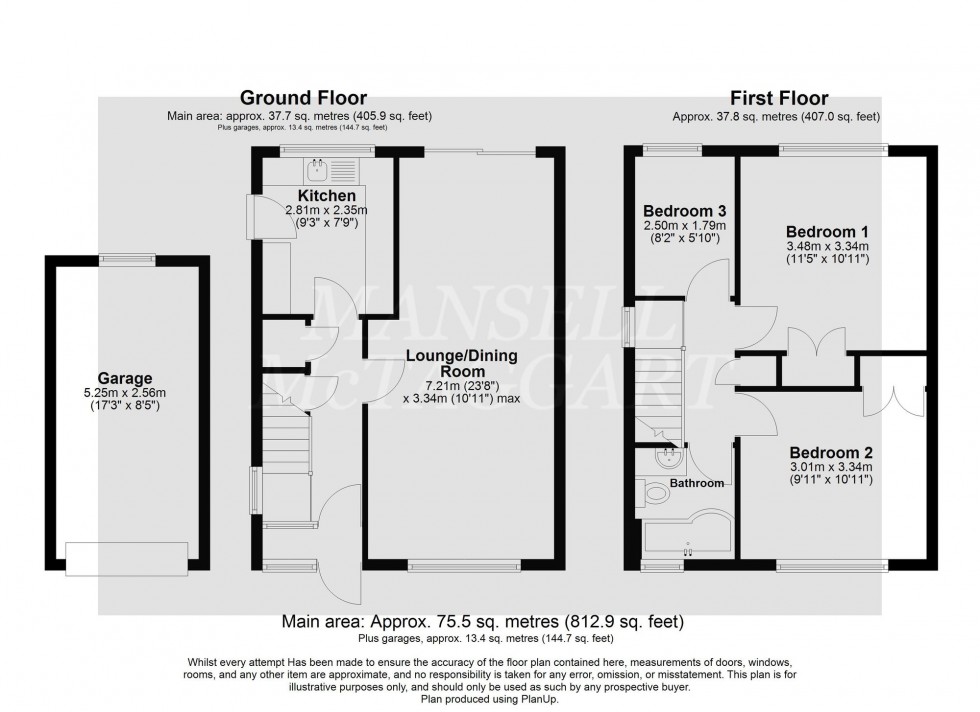 Floorplan for Hillside Close, East Grinstead, RH19