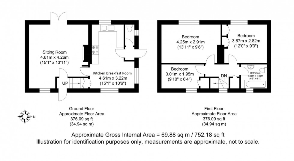 Floorplan for Downsview Cottages, Cooksbridge, BN8