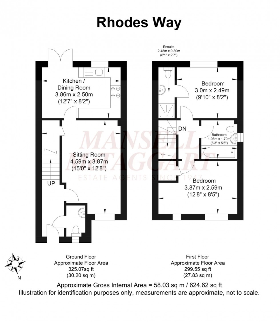 Floorplan for Rhodes Way, Billingshurst, RH14