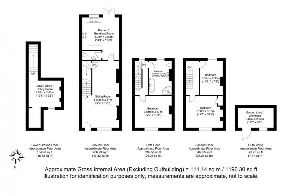 Floorplan for Priory Street, Lewes, BN7