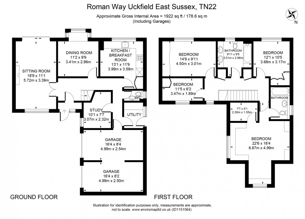 Floorplan for Roman Way, Uckfield, TN22