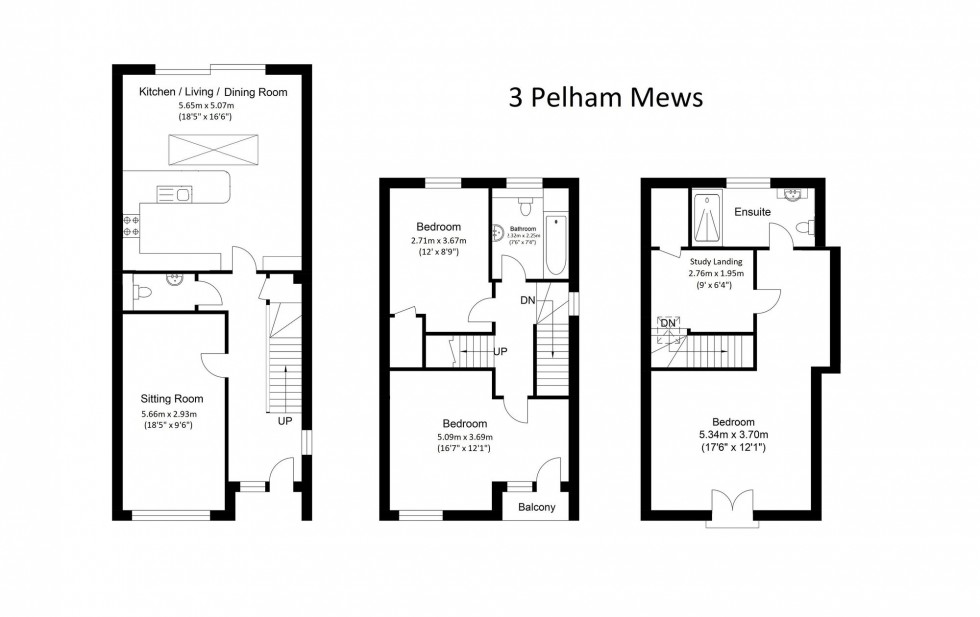 Floorplan for Pelham Terrace, Lewes, BN7