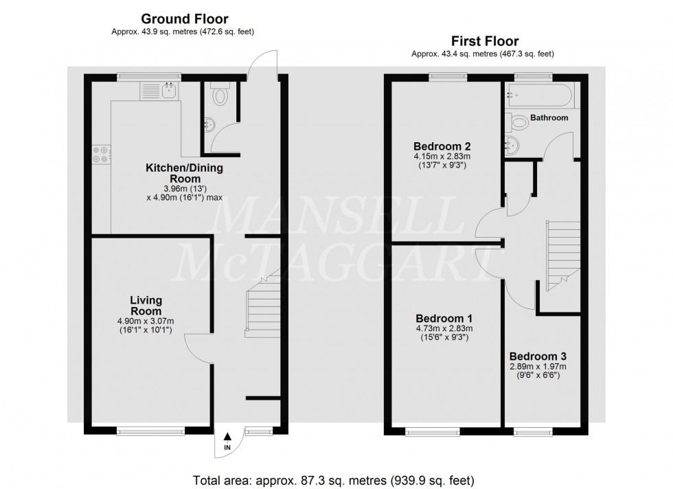 Floorplan for Chiltern Close, Crawley, RH11