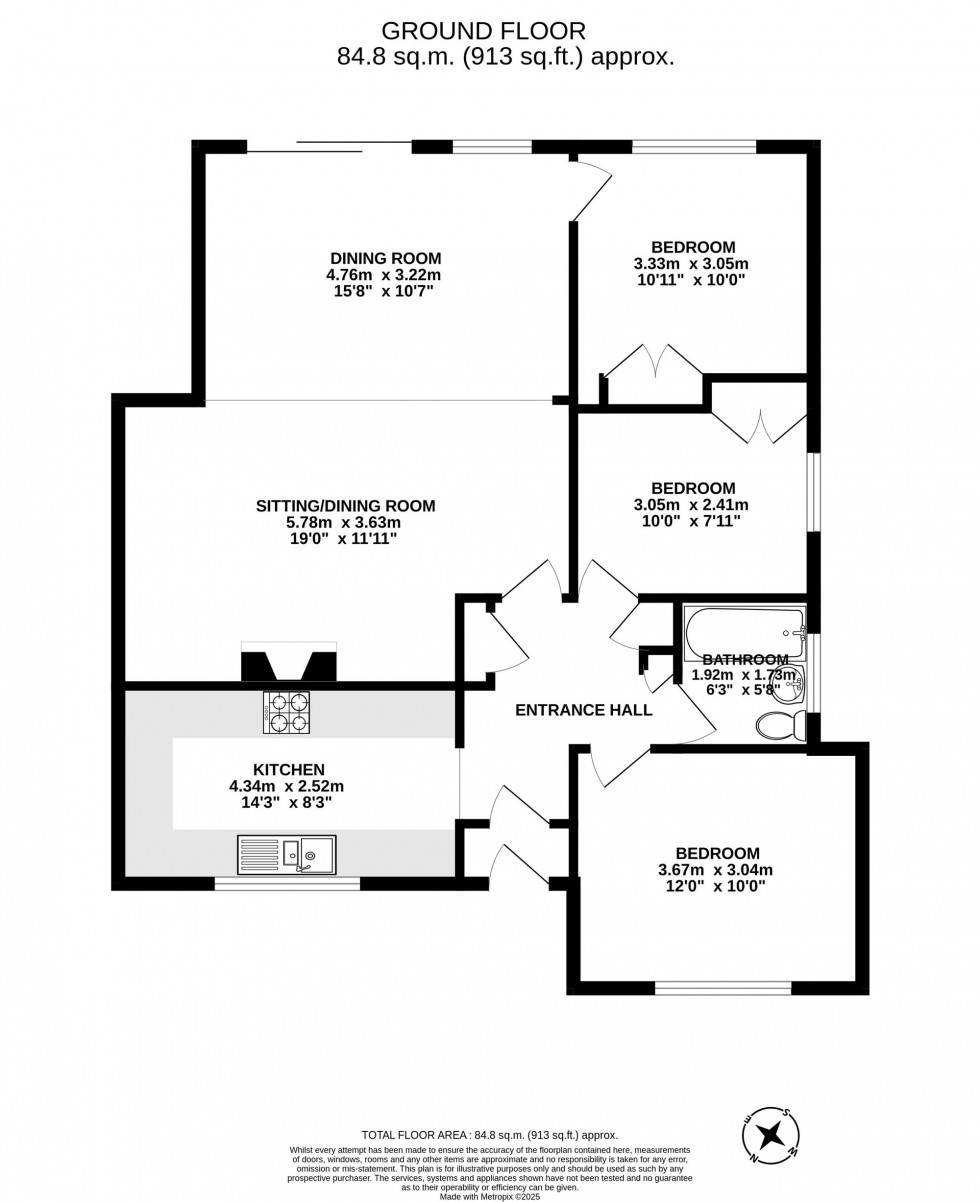 Floorplan for Cheyne Walk, Horley, RH6