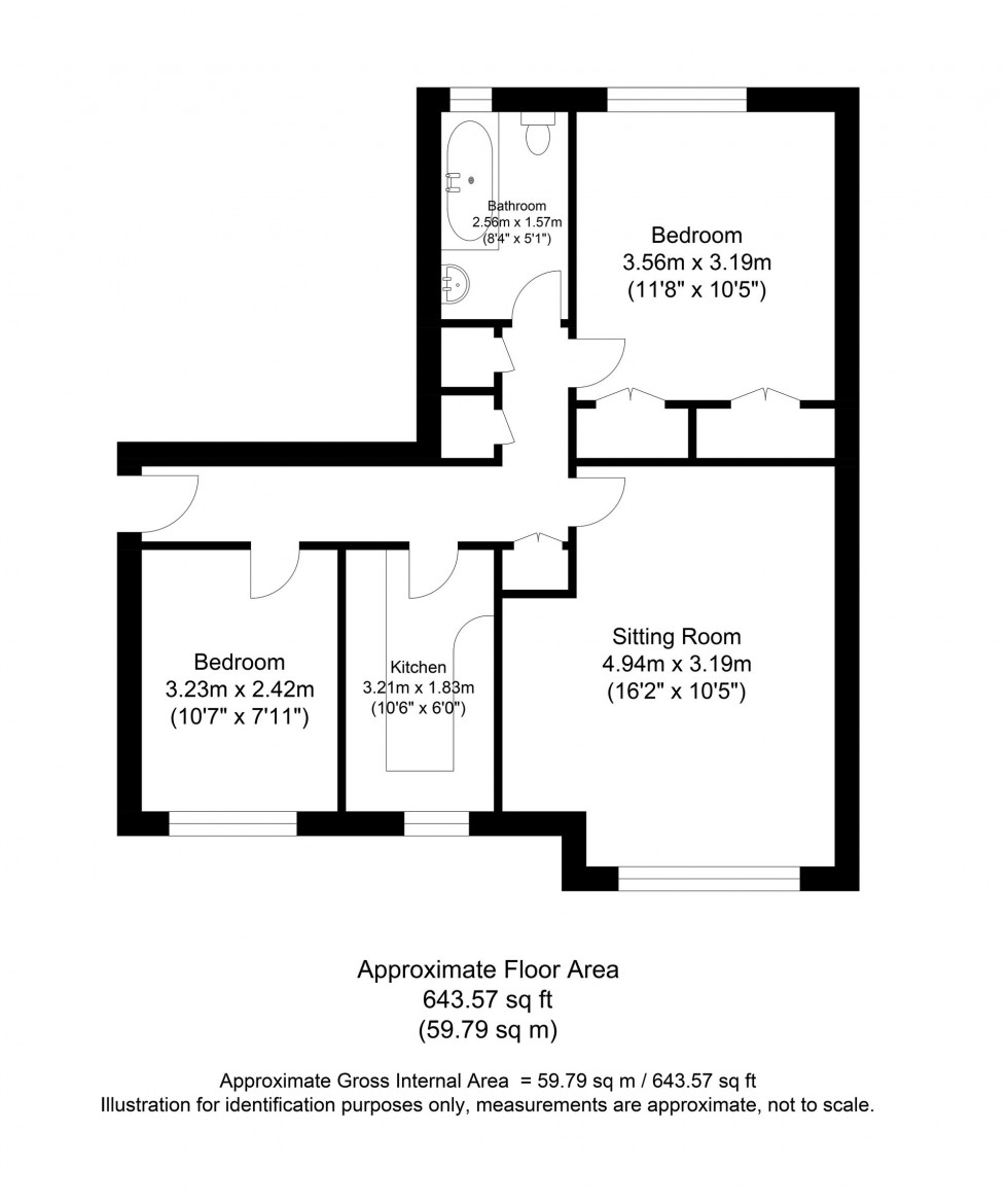 Floorplan for Rowans Court, Lewes, BN7