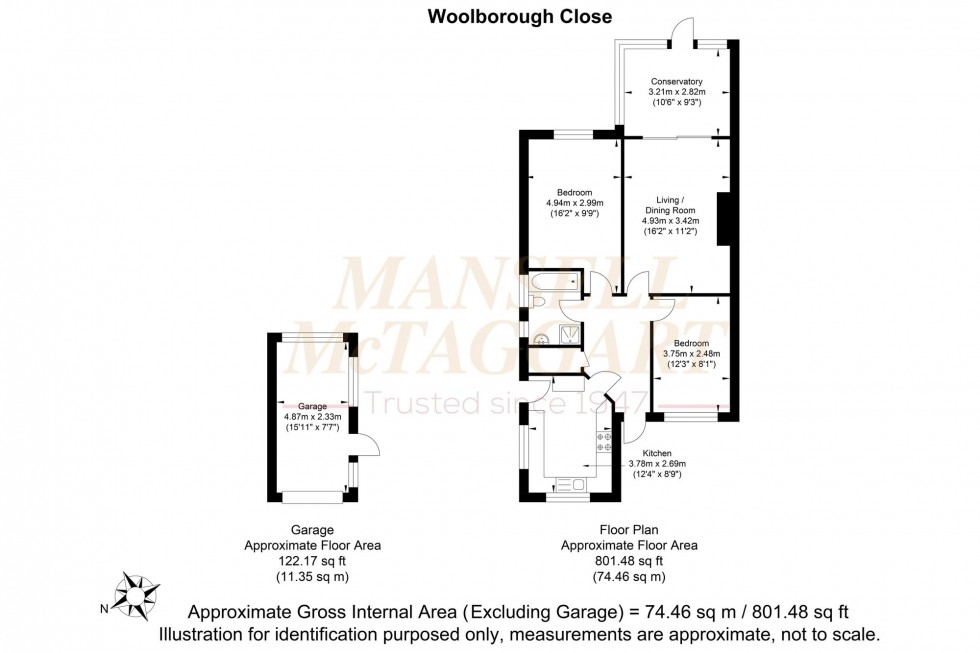 Floorplan for Woolborough Close, Crawley, RH10