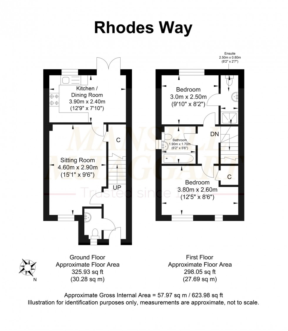 Floorplan for Rhodes Way, Billingshurst, RH14