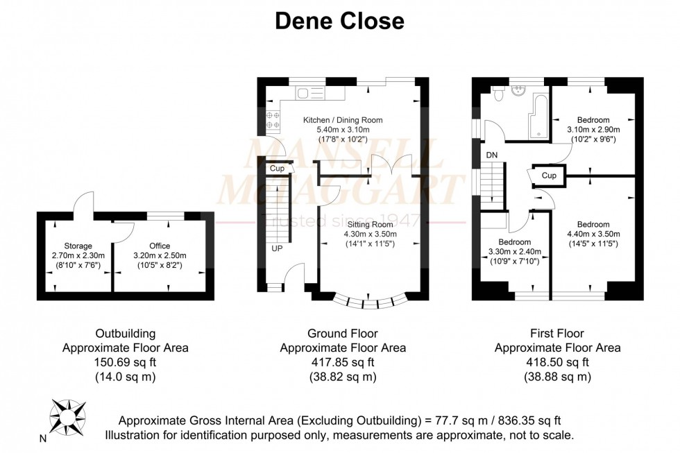 Floorplan for Dene Close, Horley, RH6