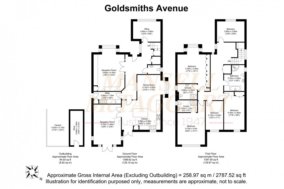 Floorplan for Goldsmiths Avenue, Crowborough, TN6