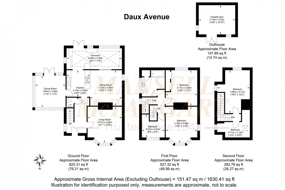 Floorplan for Daux Avenue, Billingshurst, RH14