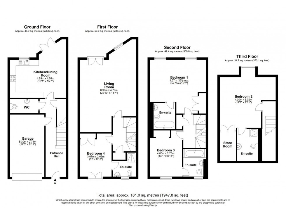 Floorplan for Fairfield Road, East Grinstead, RH19