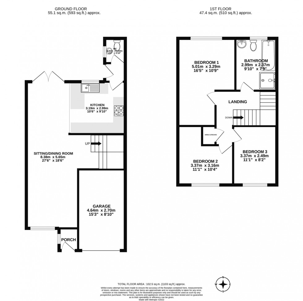 Floorplan for Cotswold Close, Crawley, RH11