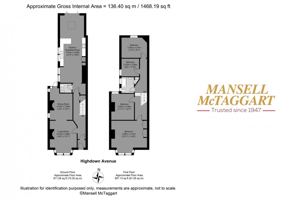 Floorplan for Highdown Avenue, Worthing, BN13