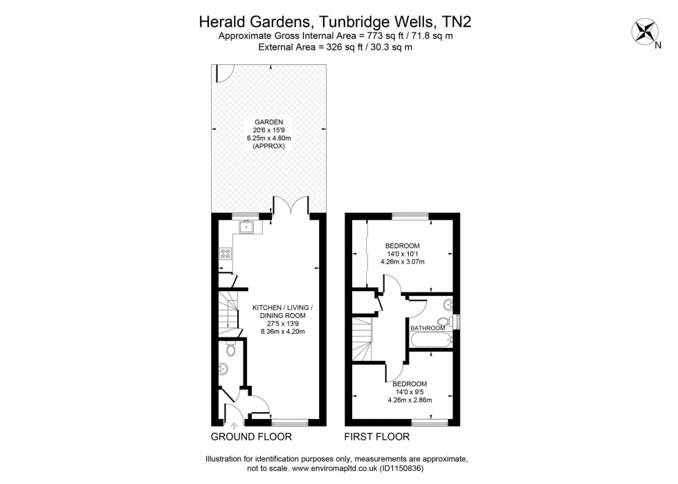 Floorplan for Herald Gardens, Tunbridge Wells, TN2