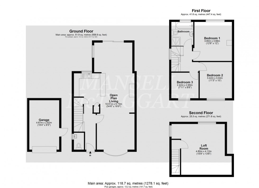 Floorplan for Tennyson Close, Crawley, RH10