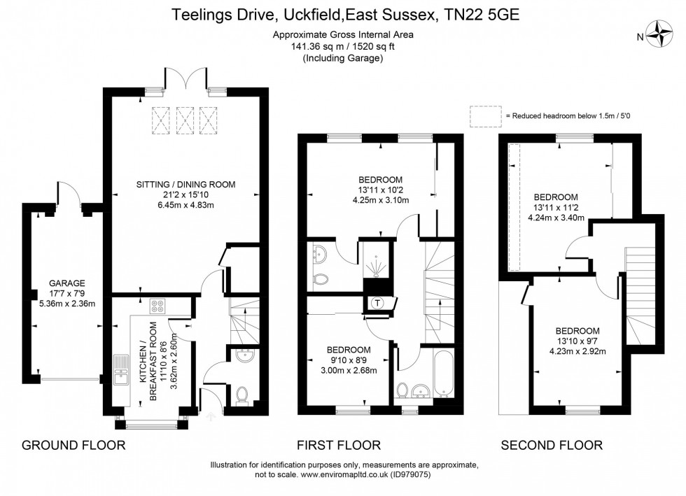 Floorplan for Teelings Drive, Uckfield, TN22