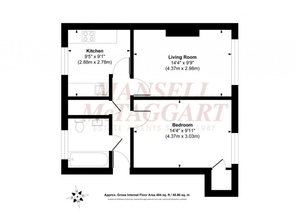 Floorplan for Gravett Court, Burgess Hill, RH15