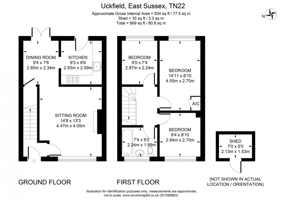 Floorplan for Nevill Road, Uckfield, TN22