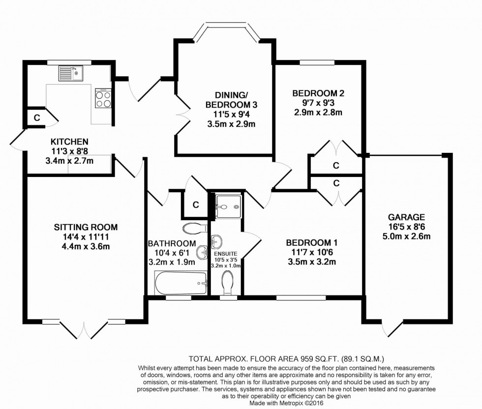 Floorplan for Rayner Close, Crowborough, TN6