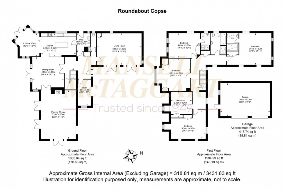 Floorplan for Roundabout Copse, West Chiltington, RH20