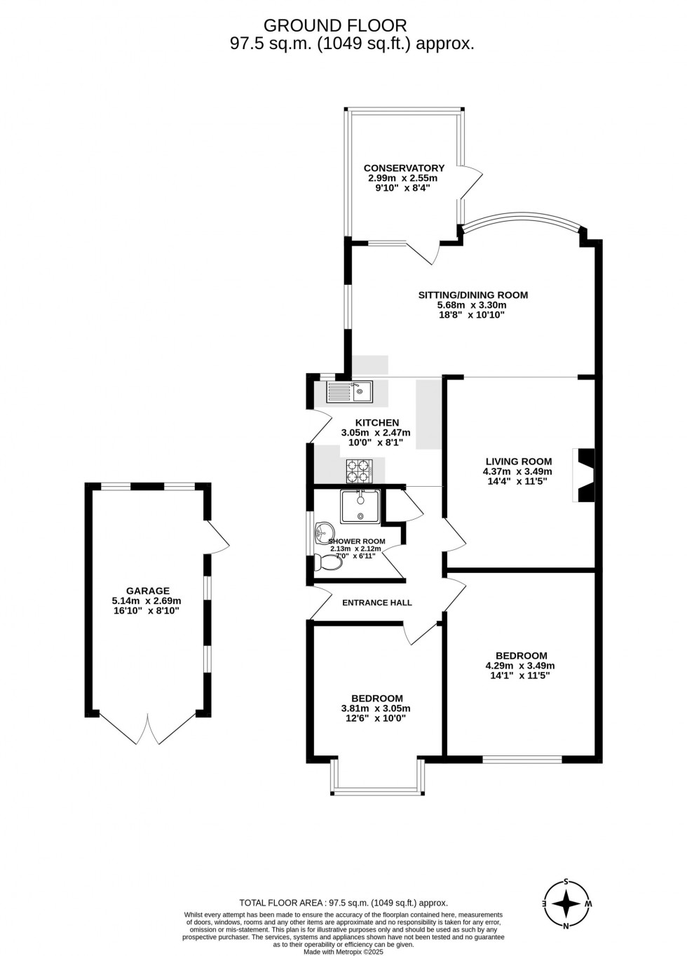 Floorplan for Blundell Avenue, Horley, RH6