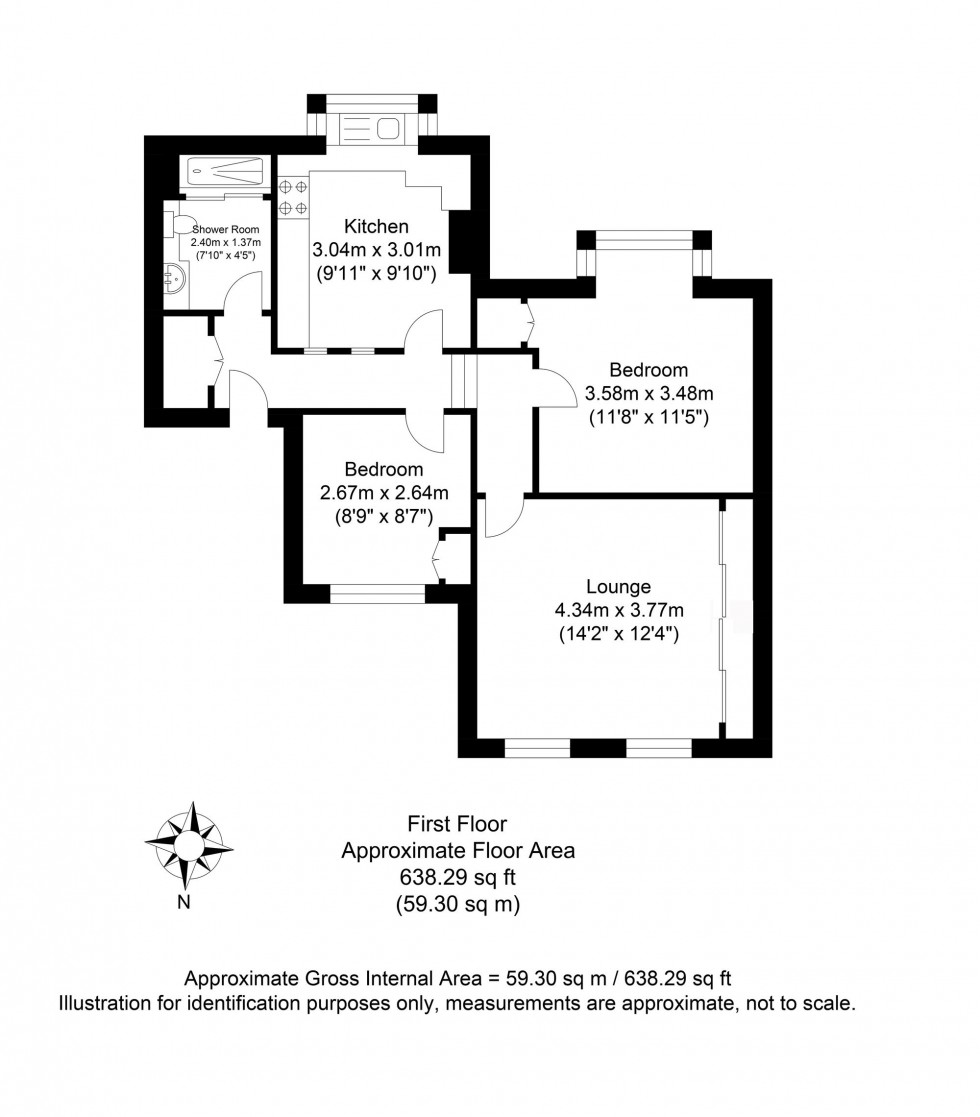 Floorplan for Offham Terrace, Lewes, BN7