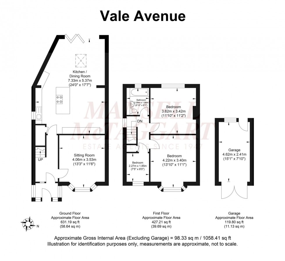 Floorplan for Vale Avenue, Brighton, BN1