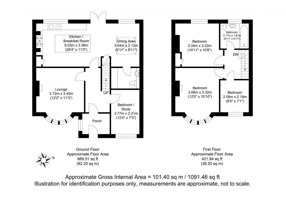 Floorplan for Windover Crescent, Lewes, BN7