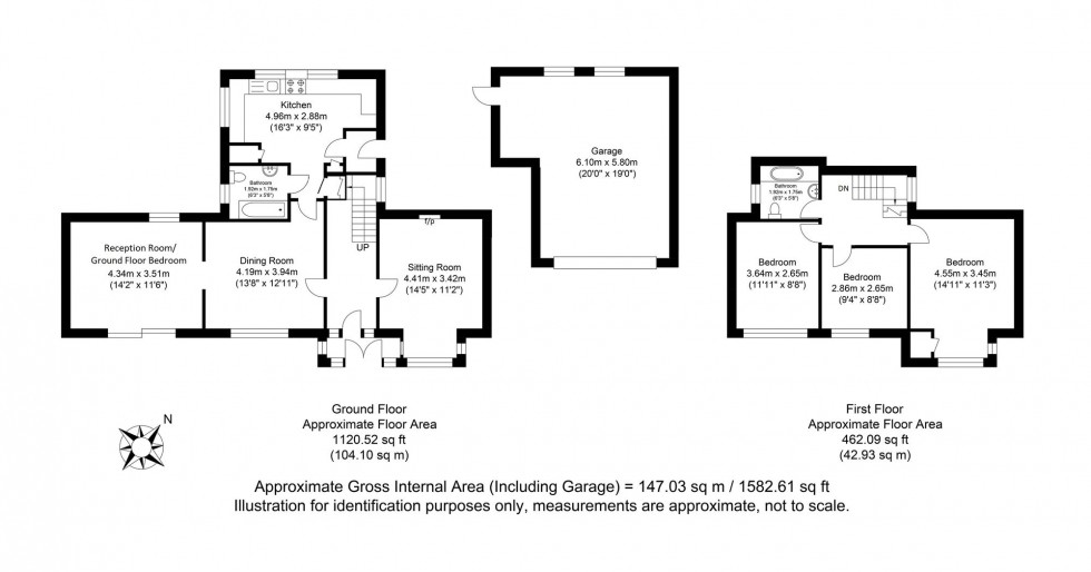 Floorplan for North Way, Lewes, BN7