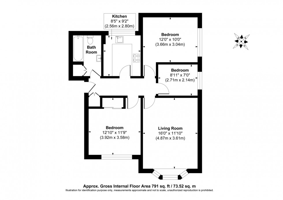 Floorplan for Queens Court, Haywards Heath, RH16