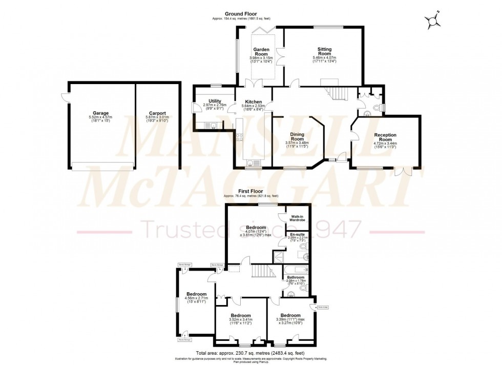 Floorplan for Down Street, Piltdown, TN22