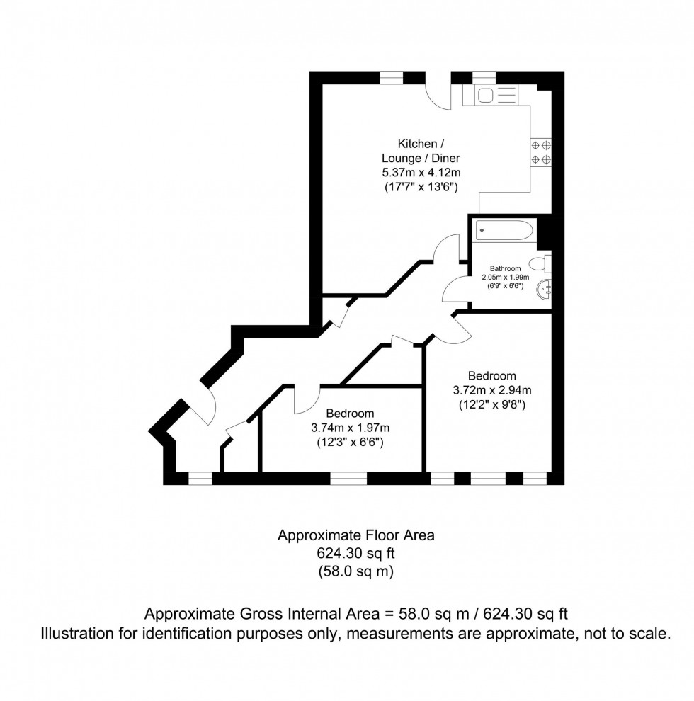 Floorplan for Queripel Close, Tunbridge Wells, TN2