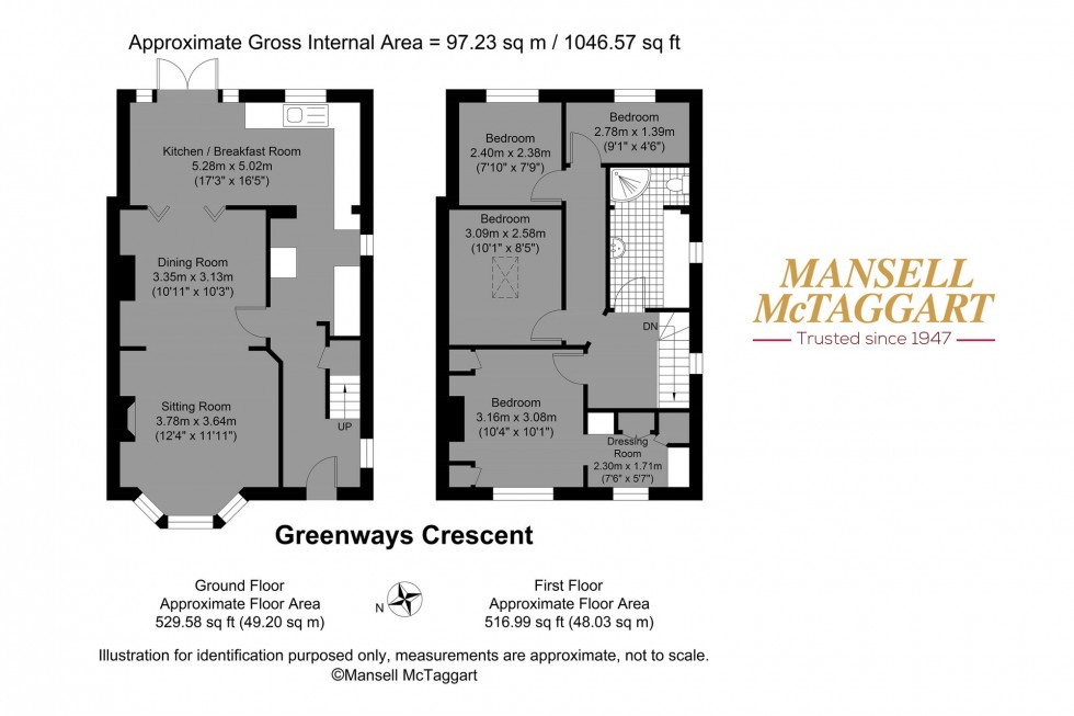 Floorplan for Greenways Crescent, Shoreham-By-Sea, BN43