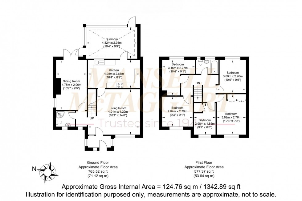 Floorplan for Harcourt Close, Uckfield, TN22