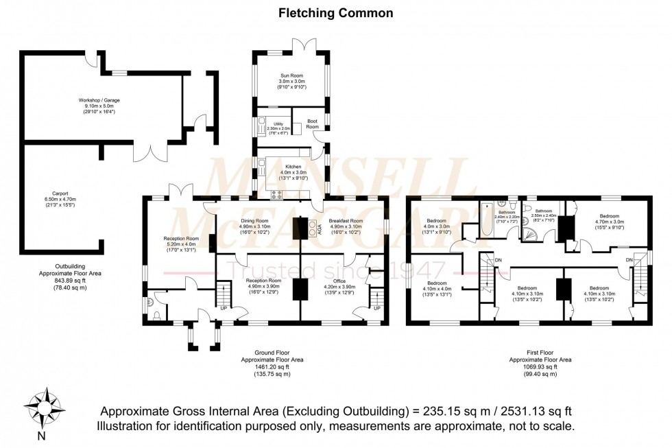 Floorplan for Fletching Common, Newick, BN8