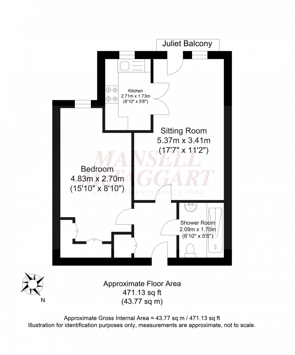 Floorplan for Massetts Road, Mitchell Court, RH6