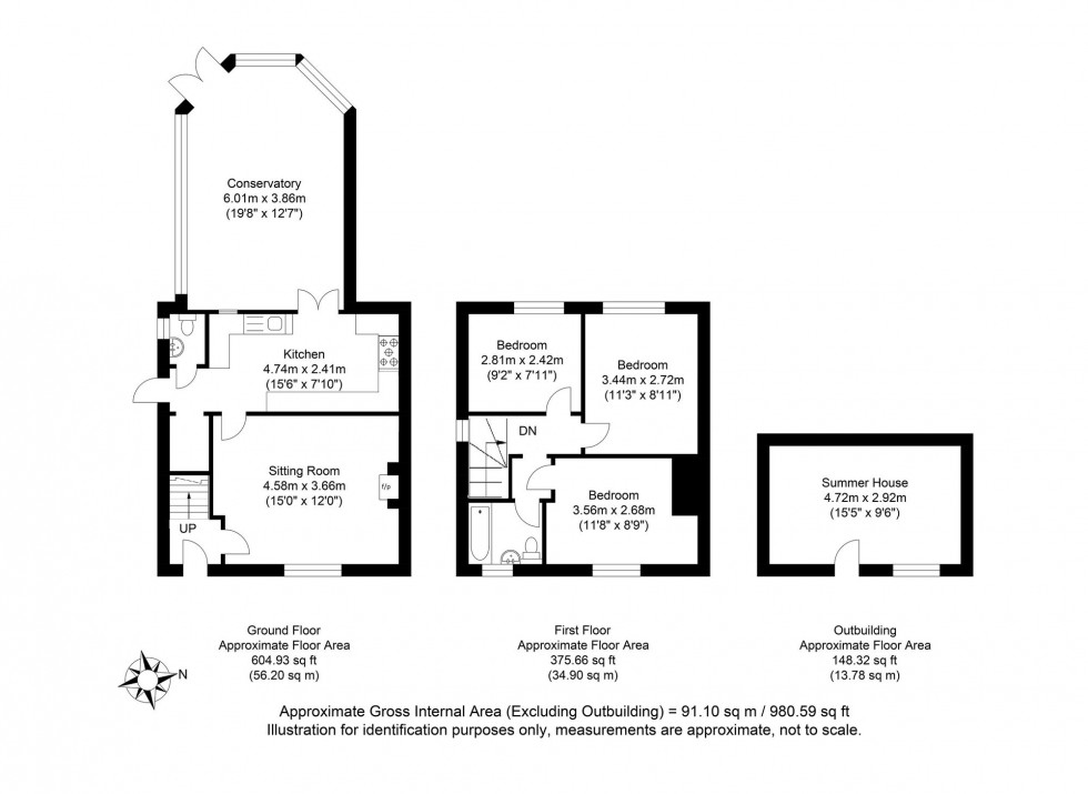 Floorplan for Cross Way, Lewes, BN7