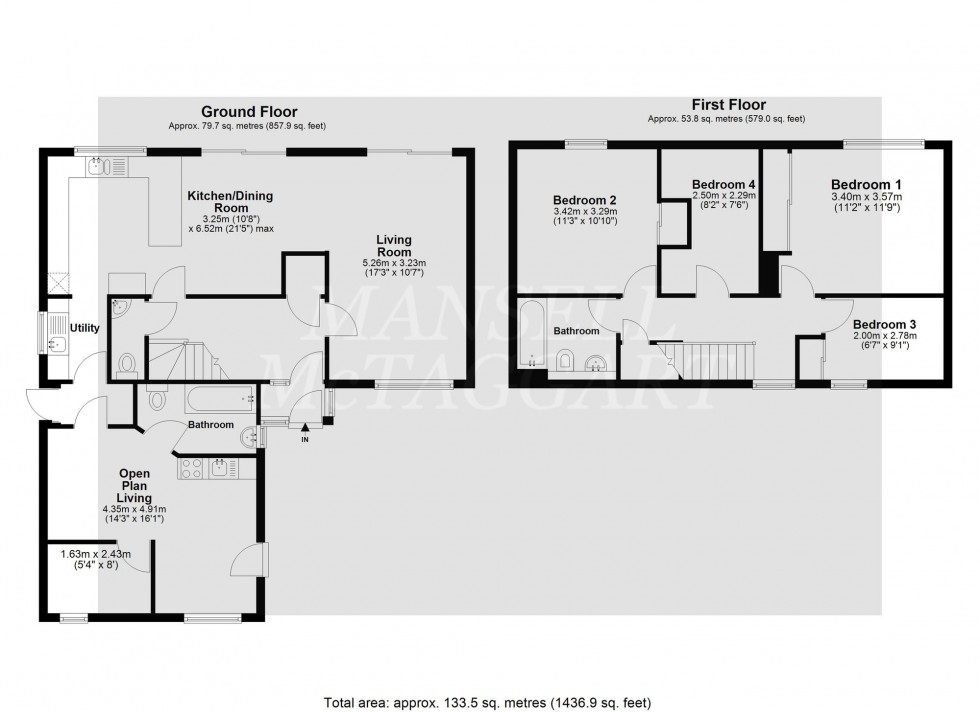 Floorplan for Herontye Drive, East Grinstead, RH19