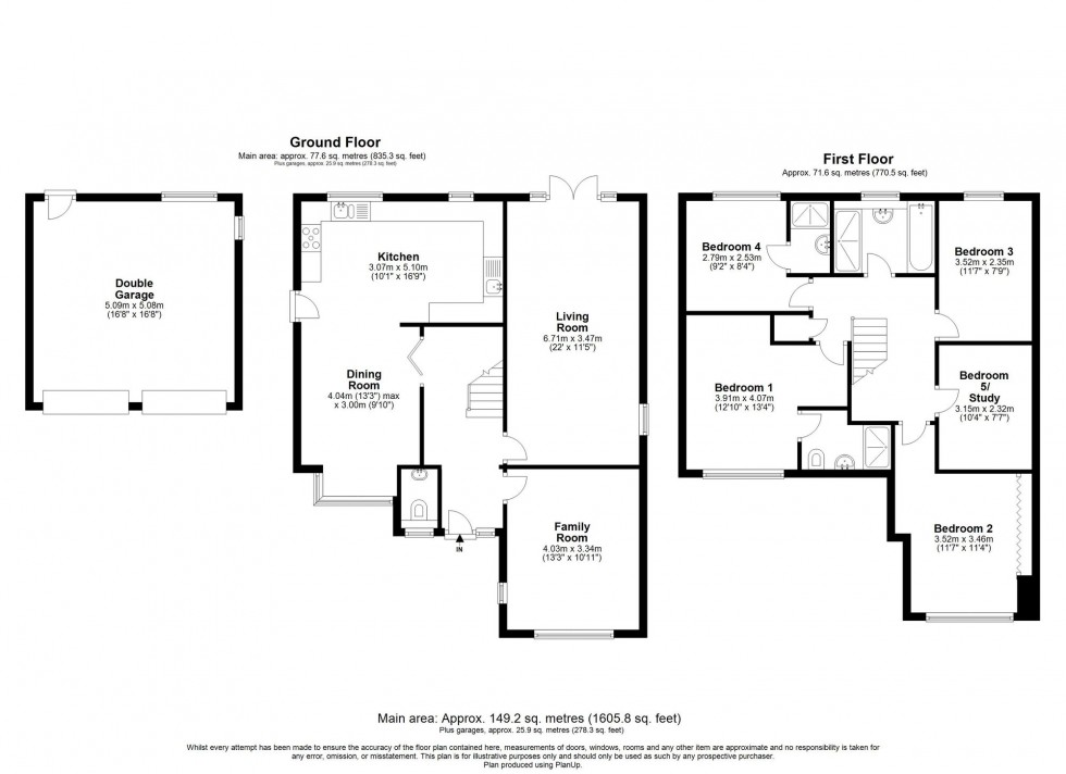 Floorplan for Hillary Close, East Grinstead, RH19