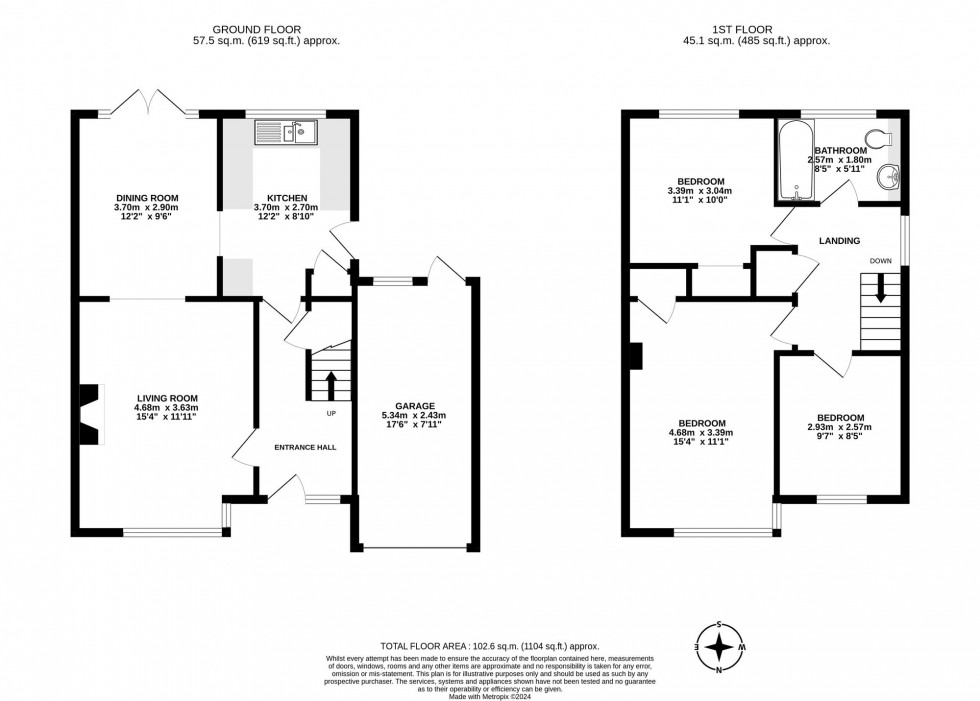 Floorplan for Arden Road, Crawley, RH10