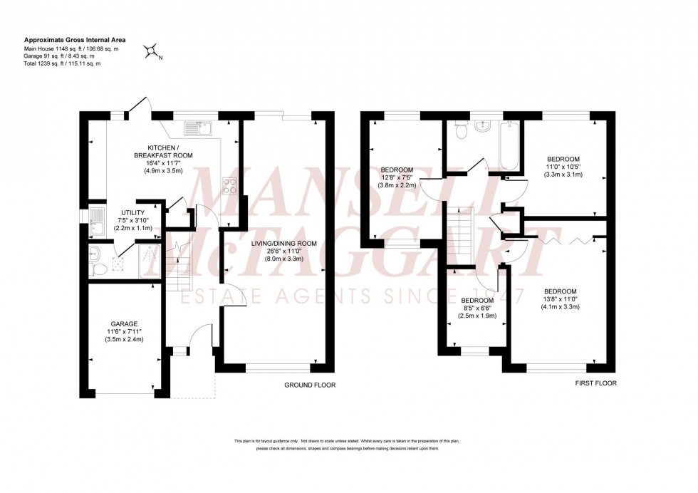 Floorplan for Marle Avenue, Burgess Hill, RH15