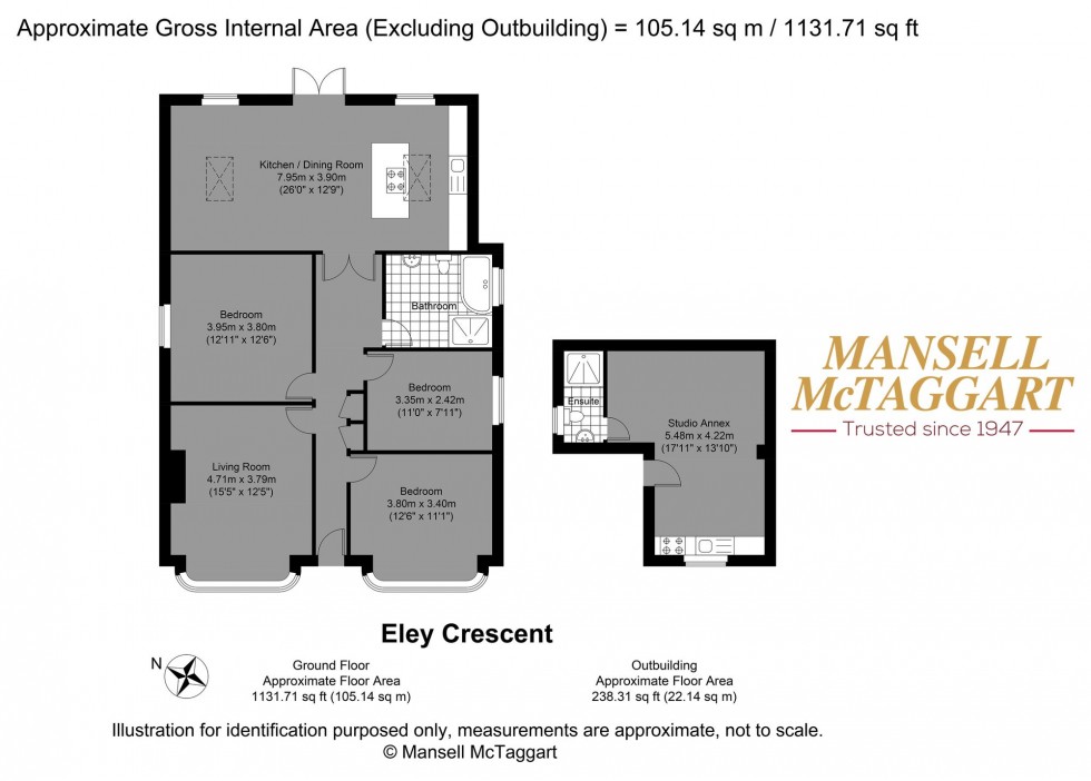 Floorplan for Eley Crescent, Rottingdean, BN2