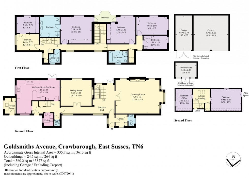 Floorplan for Goldsmiths Avenue, Crowborough, TN6