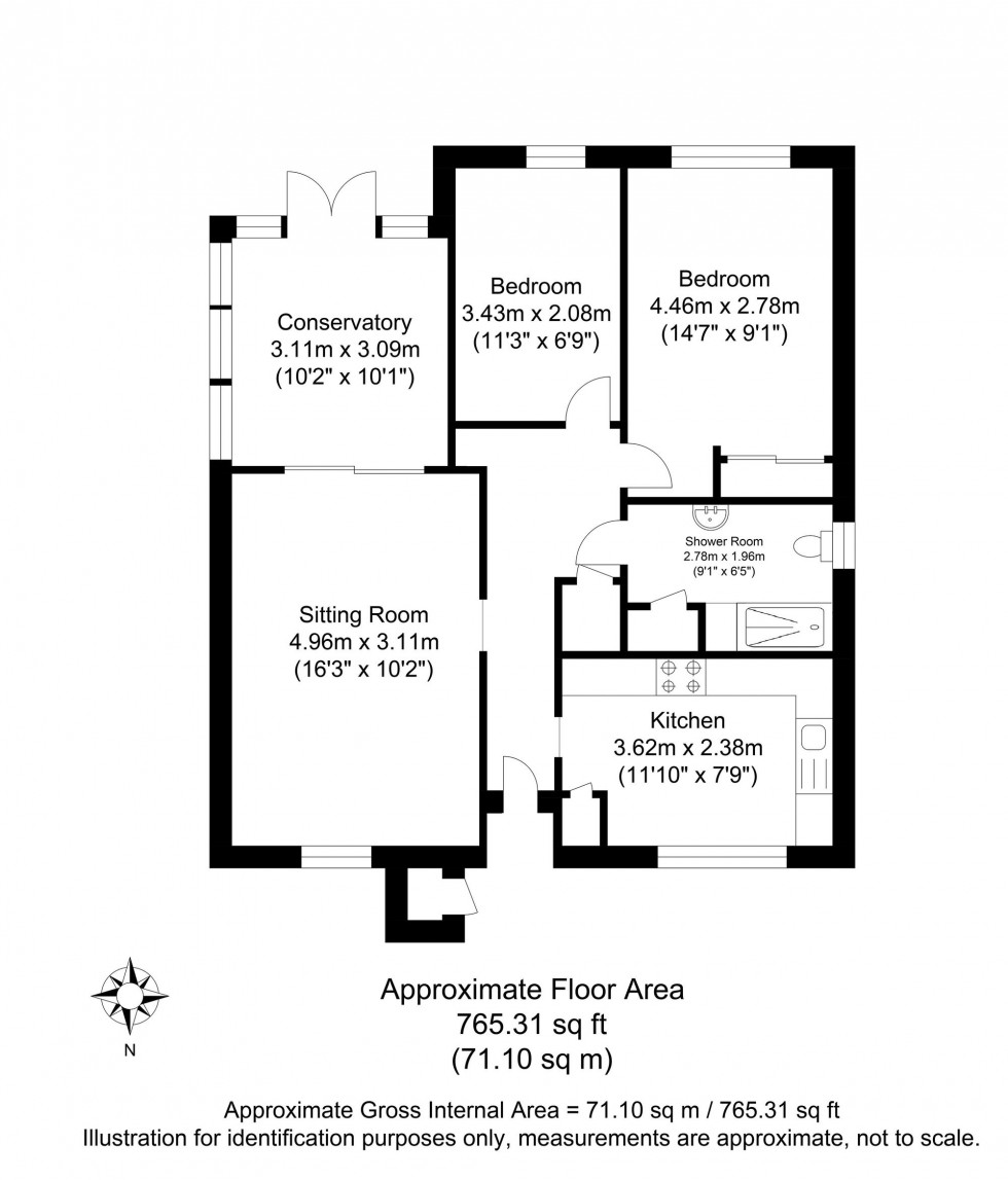 Floorplan for Warren Drive, Lewes, BN7