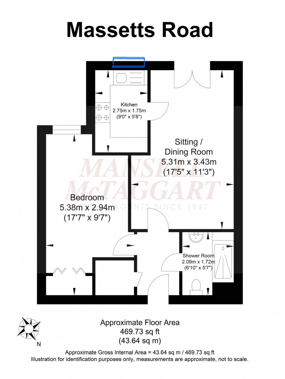 Floorplan for Massetts Road, Mitchell Court, RH6